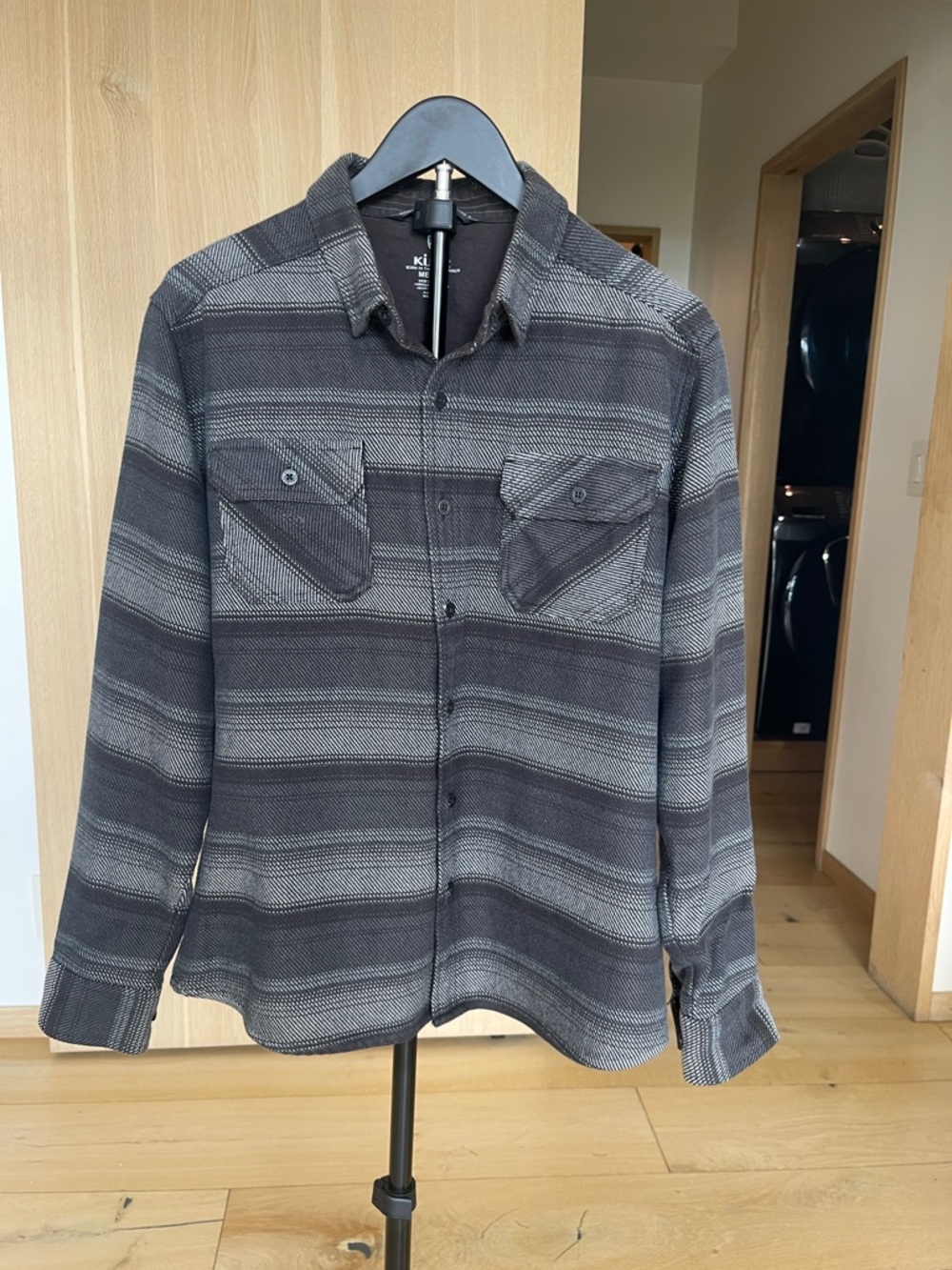 Kuhl Men's Gray Striped Button-Down Shirt